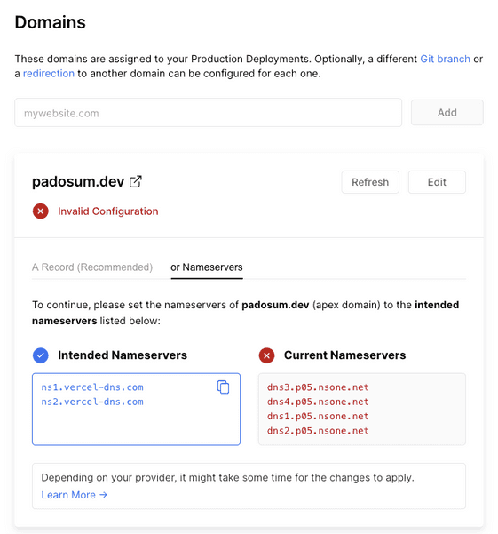 vercel domain 3